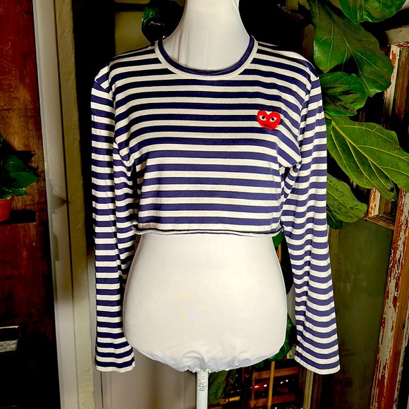 Comme des Garcons PLAY Tops - Comme des Garcons PLAY
Striped Red Heart Long-Sleeve Shirt